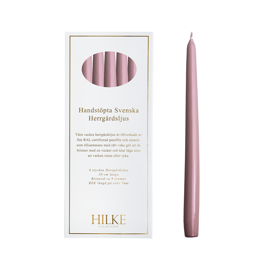 Hilke Collection Herrgårdsljus 6-p, Rosa Metallic