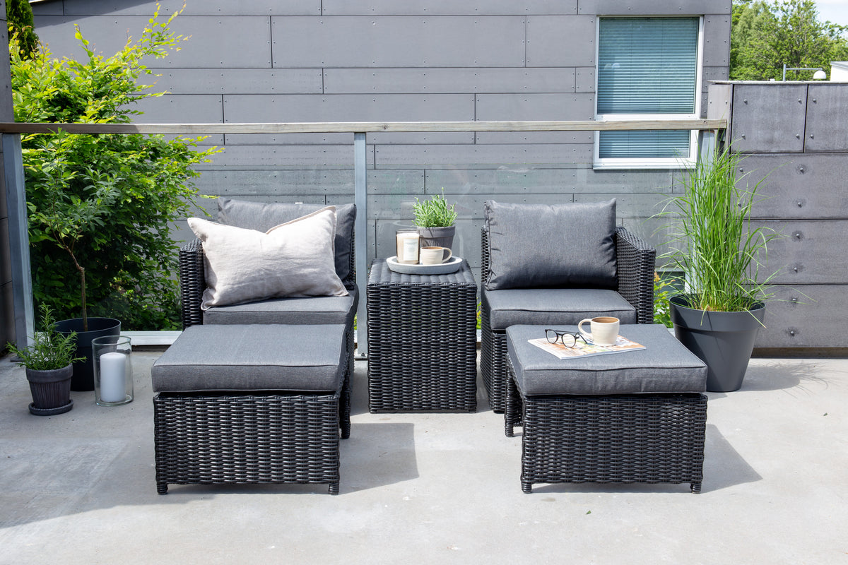 Venture Home Quad Lounge Set Svart