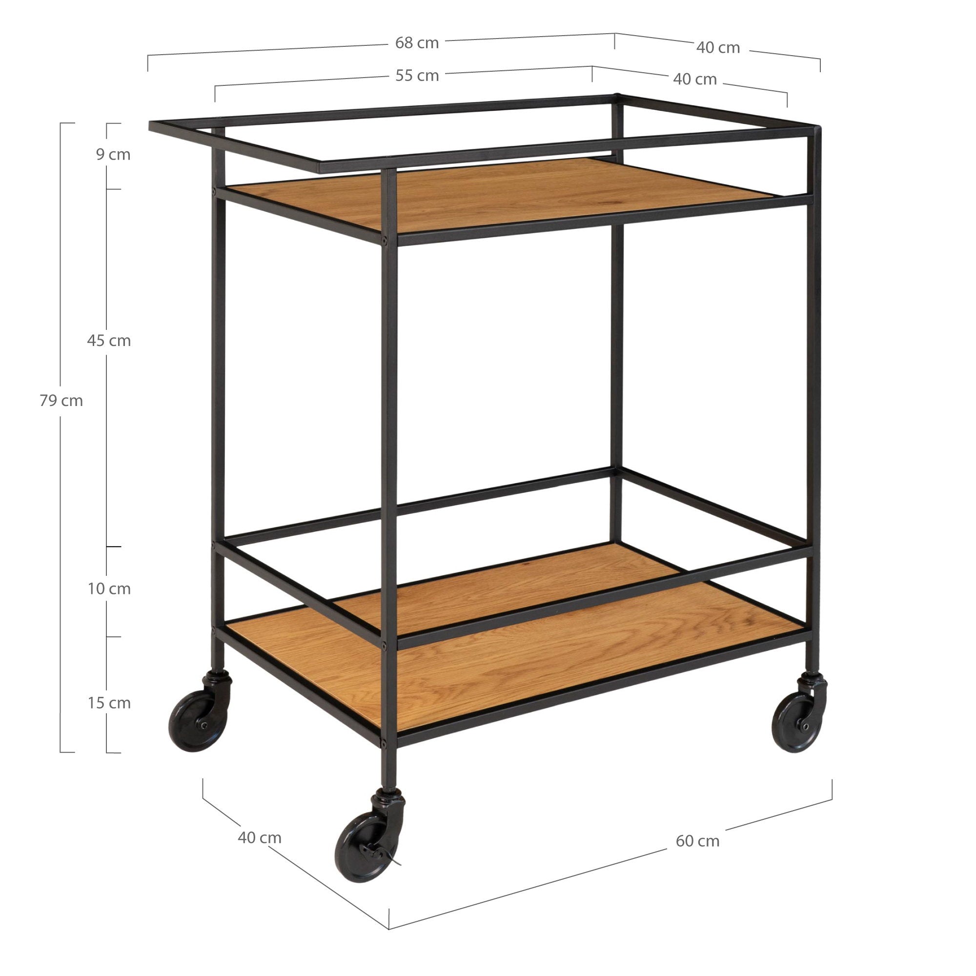 House Nordic Vita Bar Trolley Natur