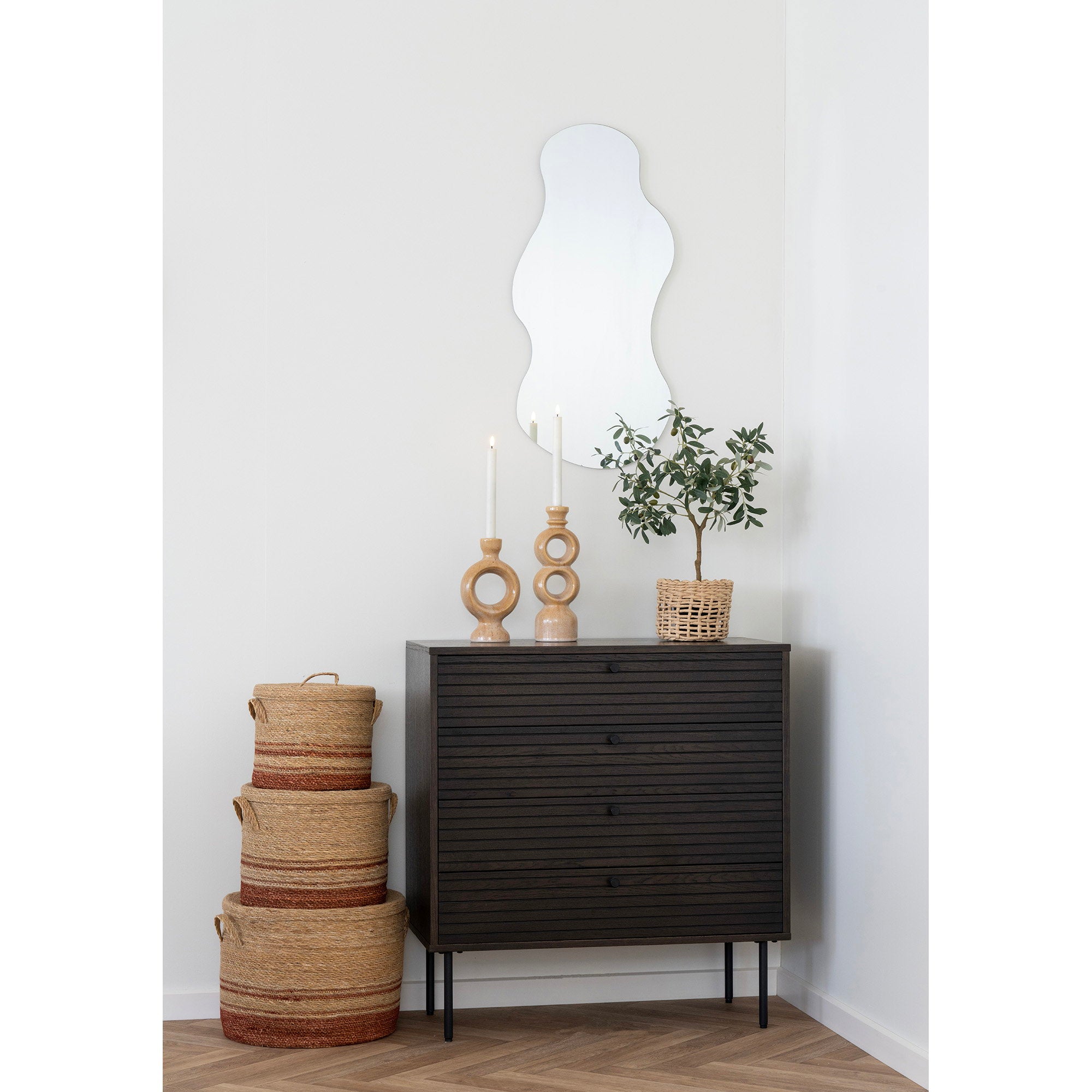 House Nordic Ljusstake Brun