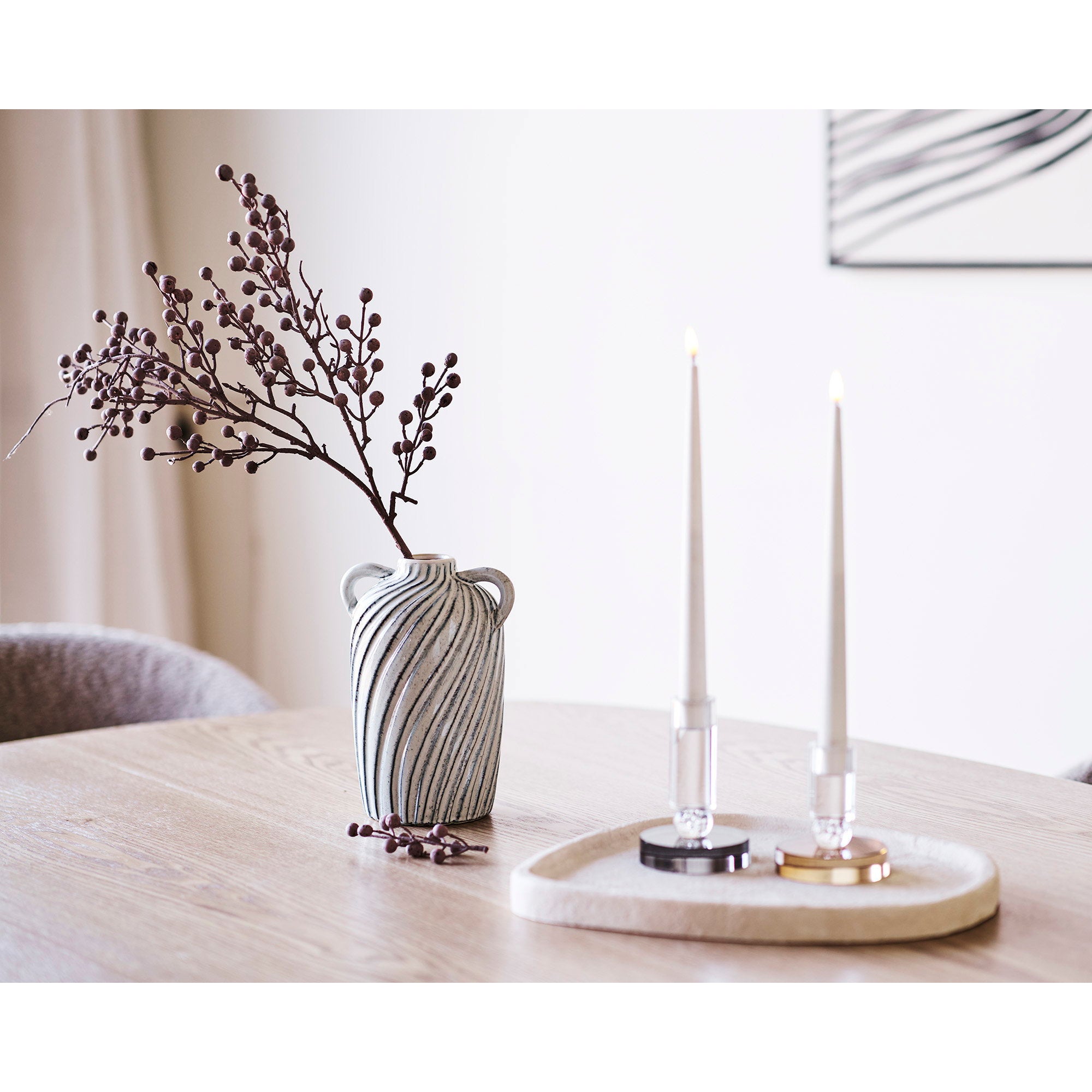 House Nordic Ljusstake Brun / Vit