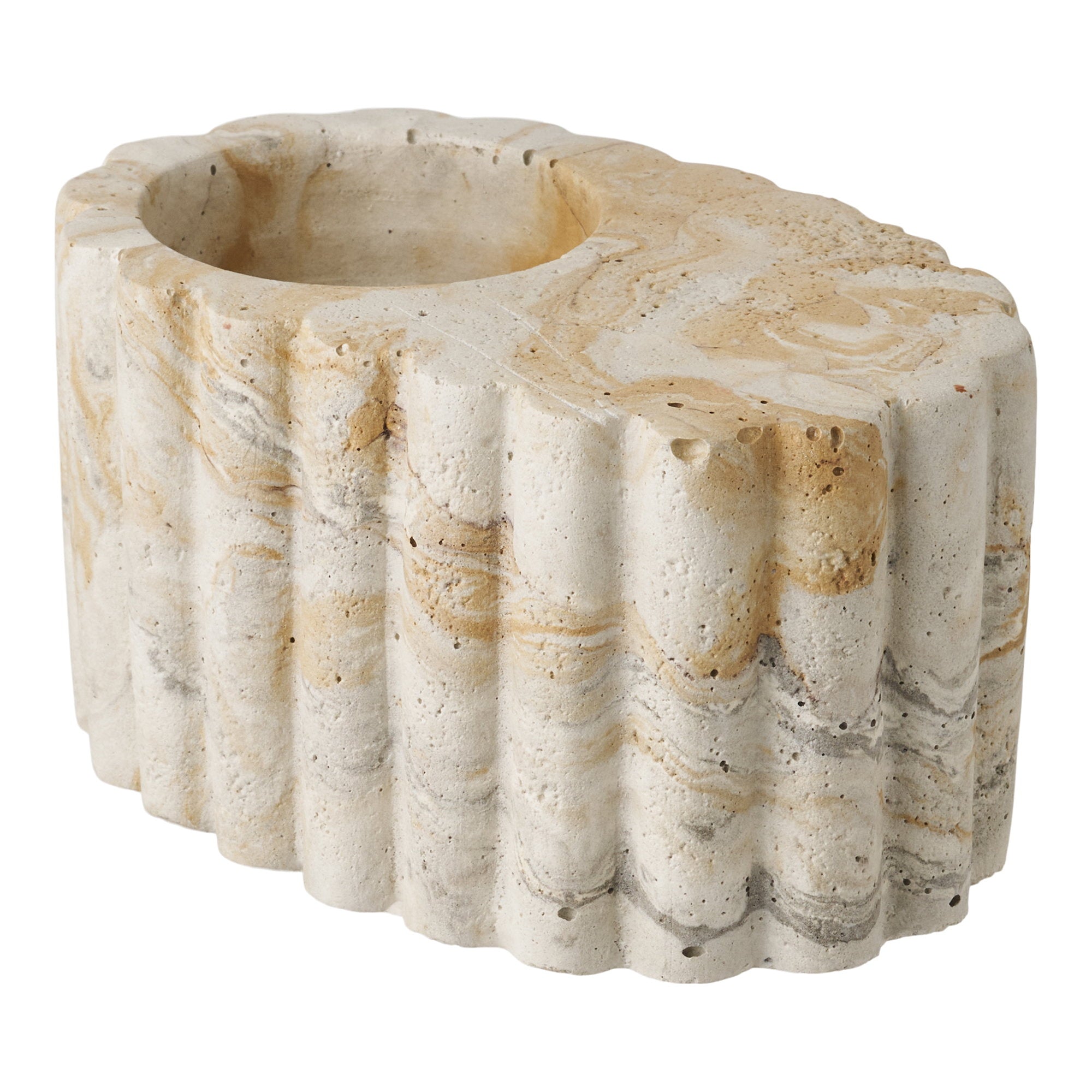 House Nordic Tealight Holder Brun / Beige