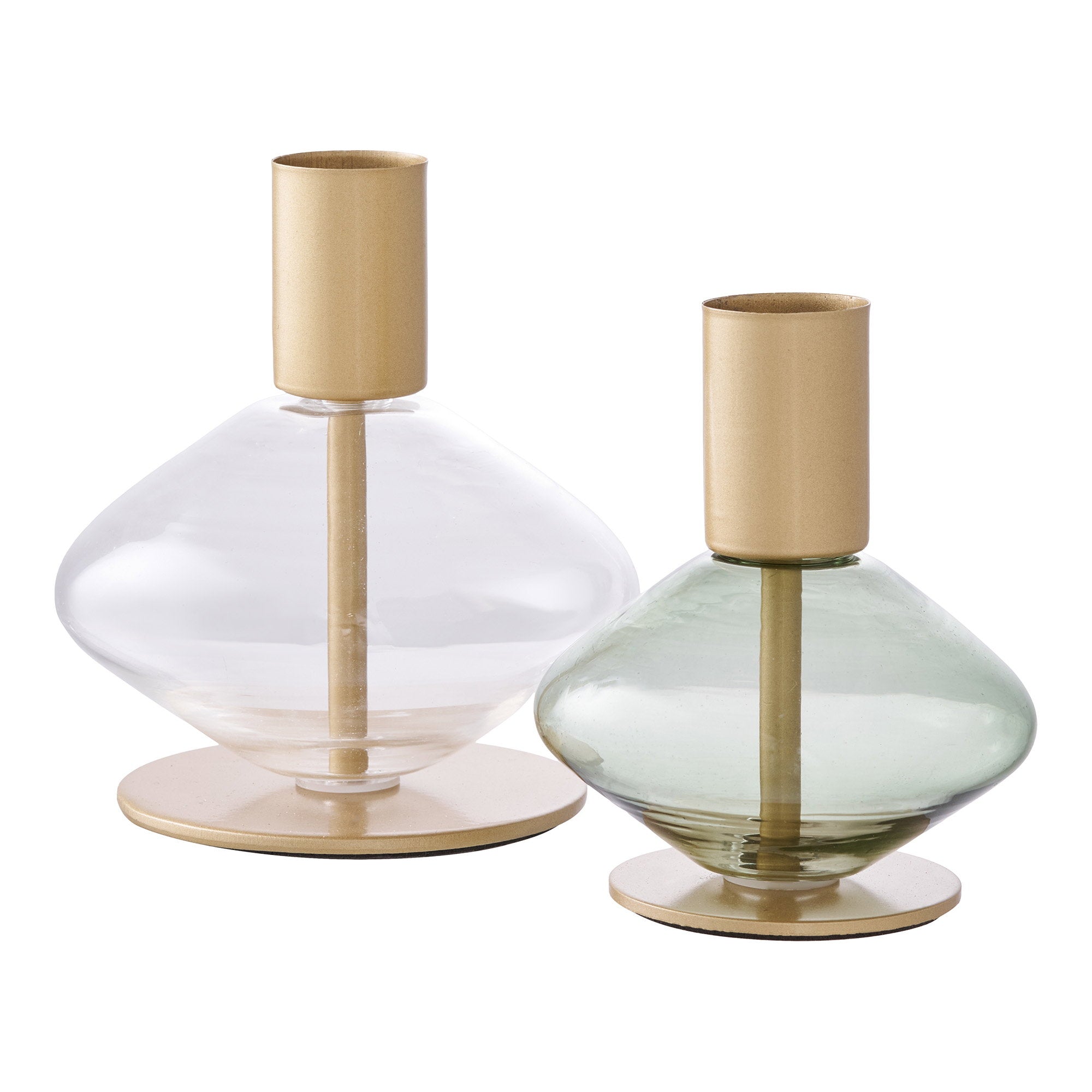 House Nordic Ljusstake Gold / Grön / Clear