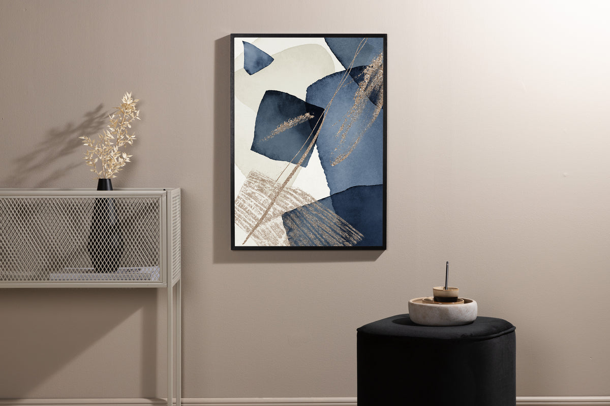 Venture Home Blue Swirl Posters 30x40 Beige