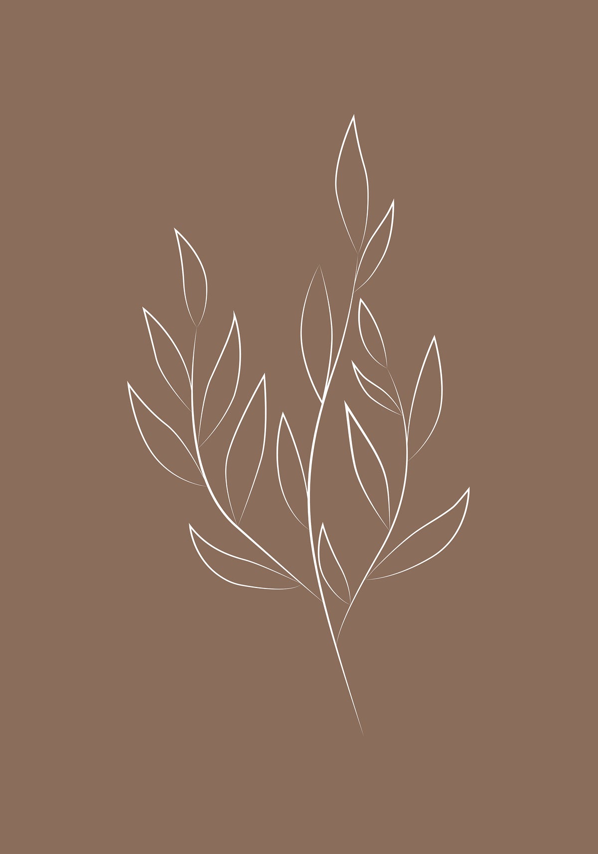 Venture Home Drawed leaf Posters 21x30 Brun