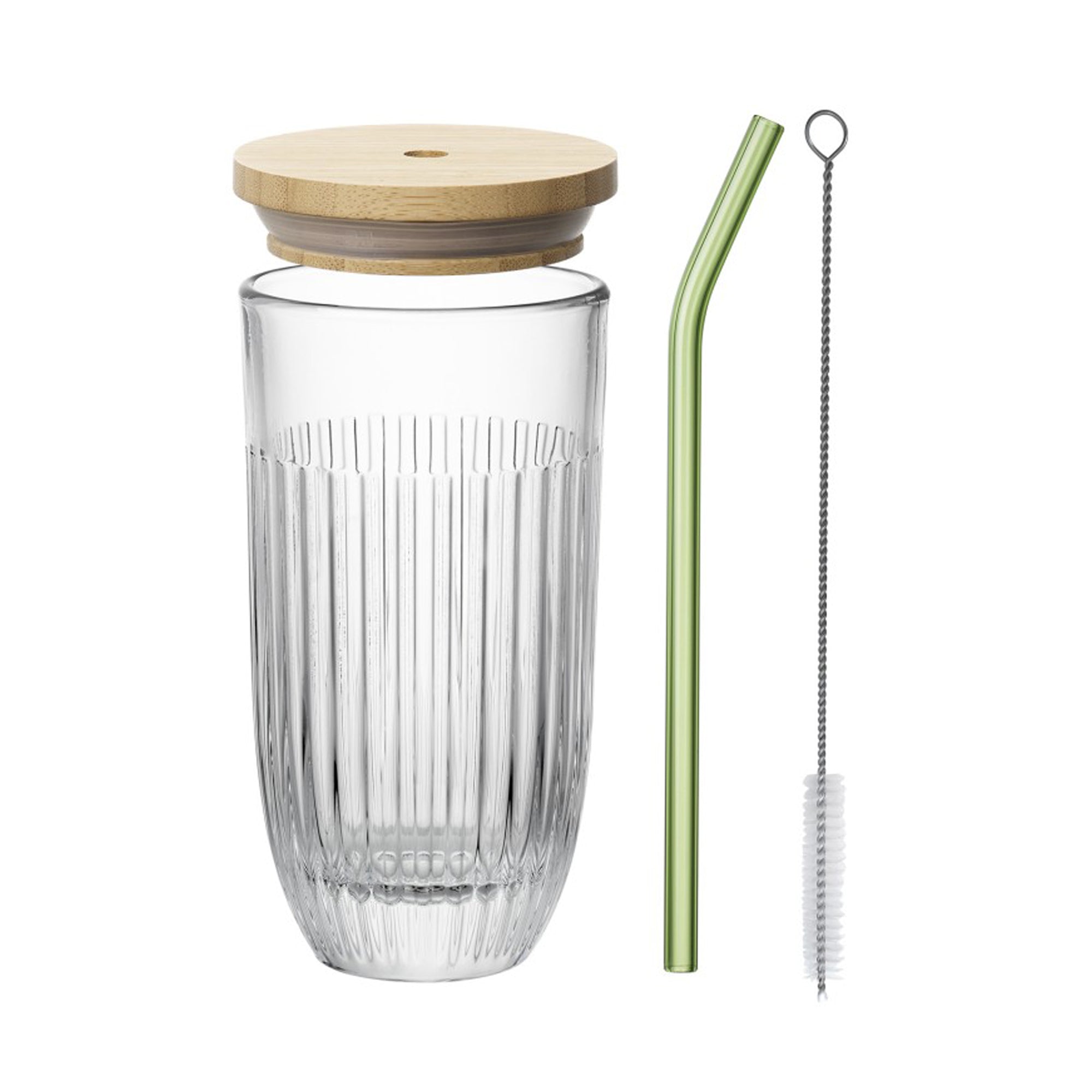 La Rochère Smoothieglas med Lock och Sugrör Ouessant 2 pack