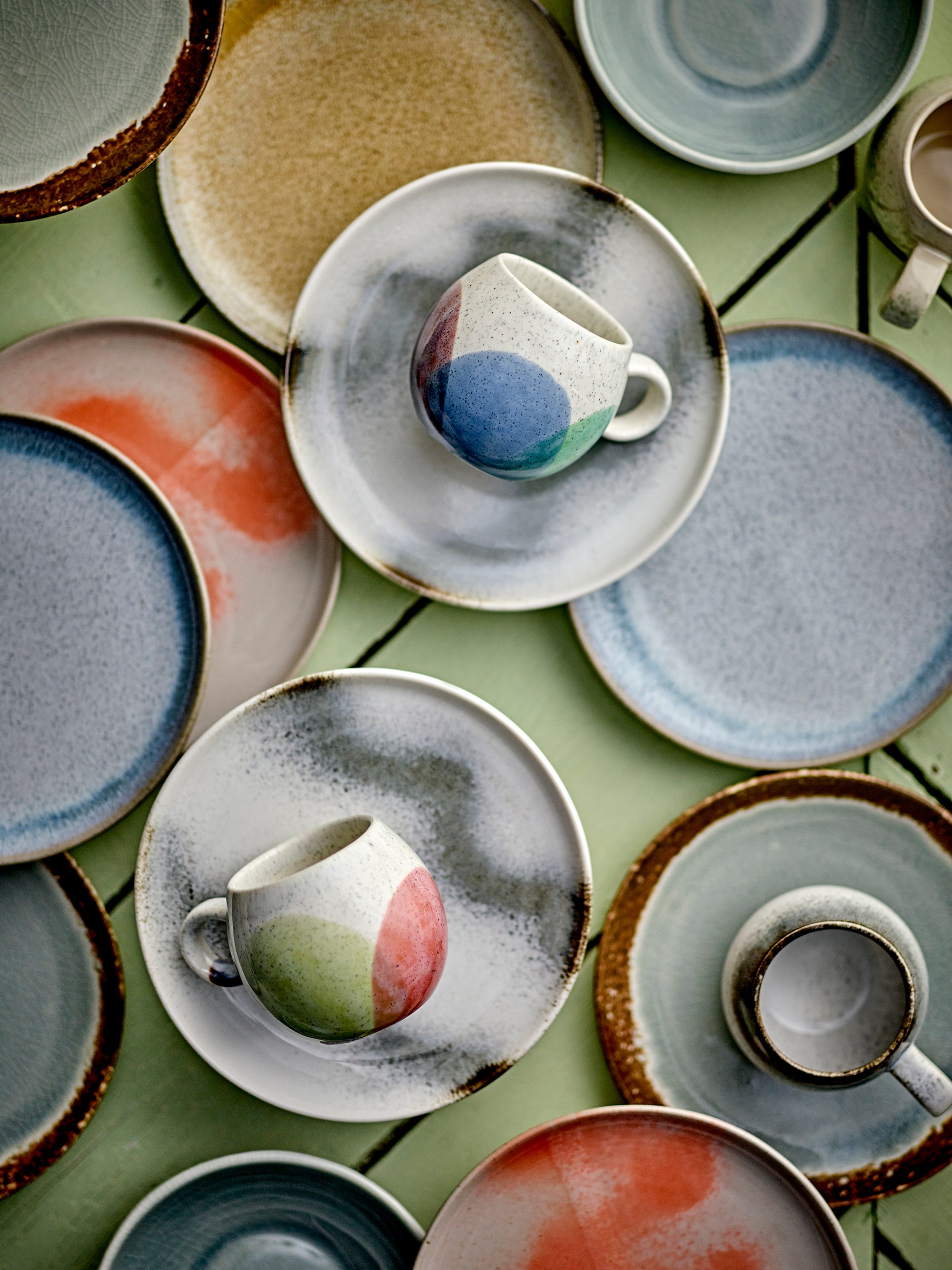 Bloomingville PAULA Tallrik, Set om 6, Orange, Stengods