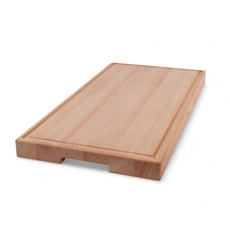 AT-line skärbräda med handtag och spår i oljad bok 450x300x40mm