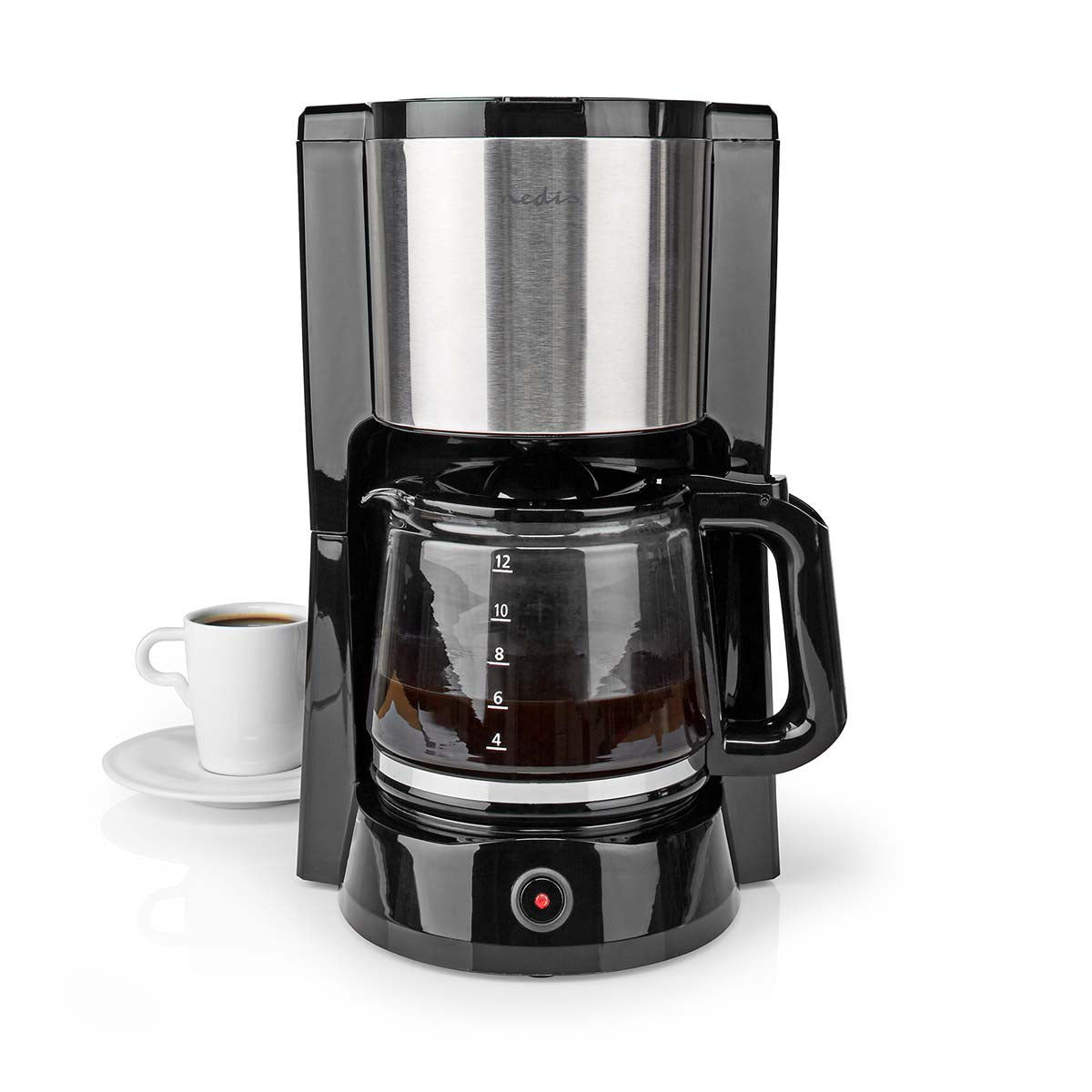Nedis Kaffebryggare 1.5 l Silver / Svart
