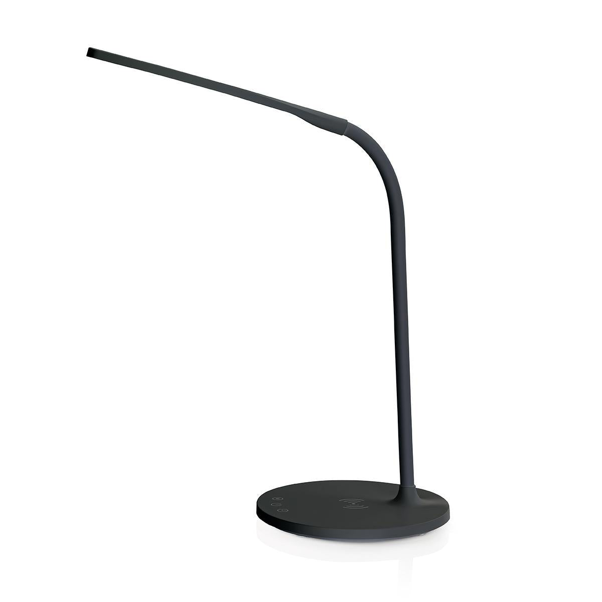 Nedis LED-lampa med trådlös laddare svart
