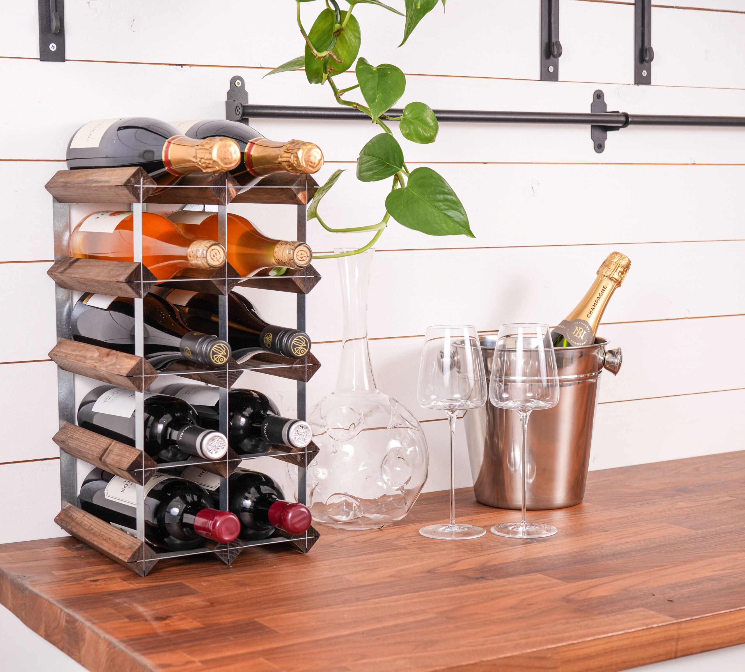 The Swedish Wine Rack Factory Vinställ 12 Flaskor Monterat Mörkt Trä