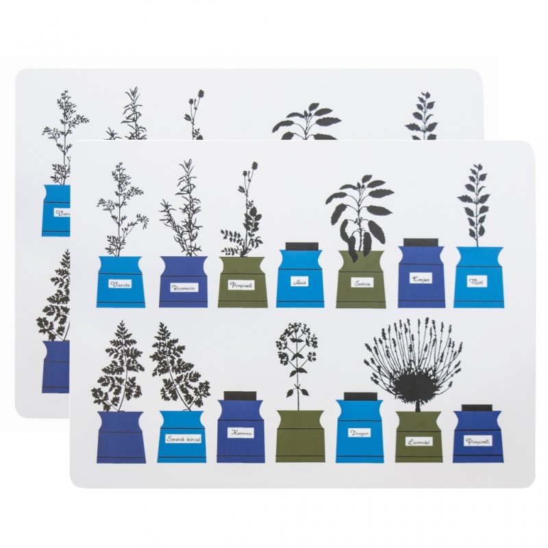 Almedahls Persons kryddskåp, bordstablett kork, blå, 2-pack