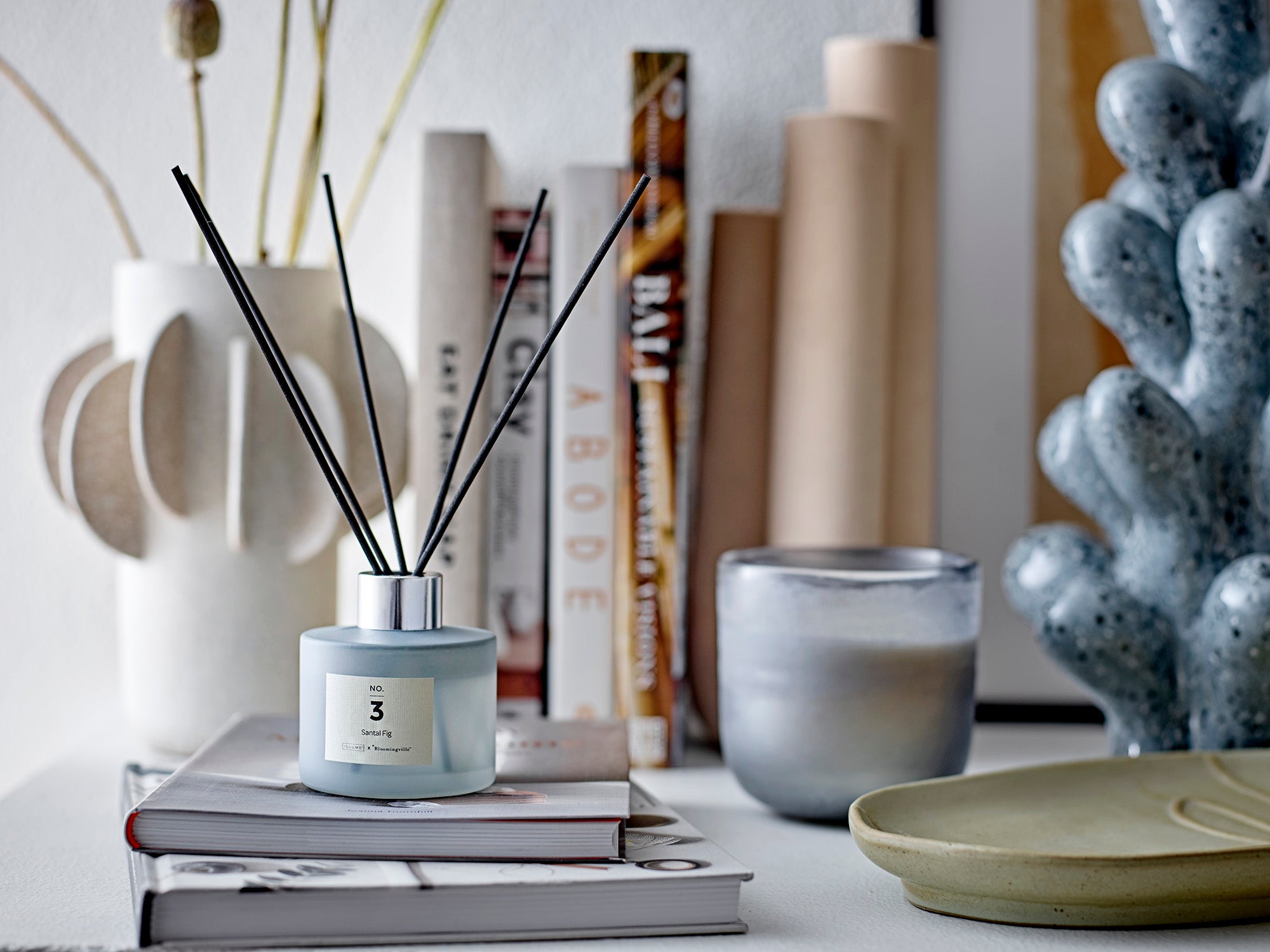 Bloomingville INNES Vas, Blå, Stengods