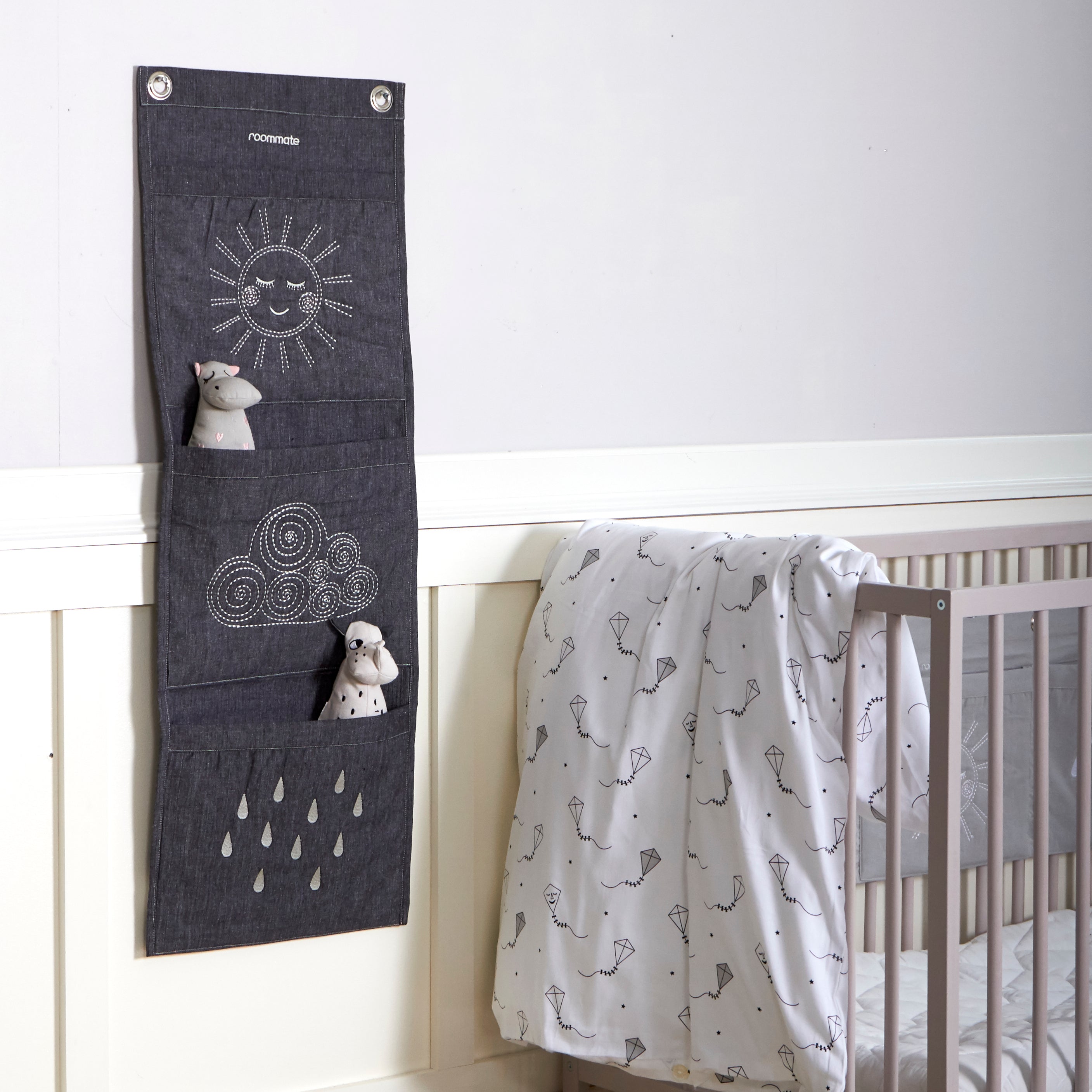 Roommate Wall Pockets - Lodrät antracit