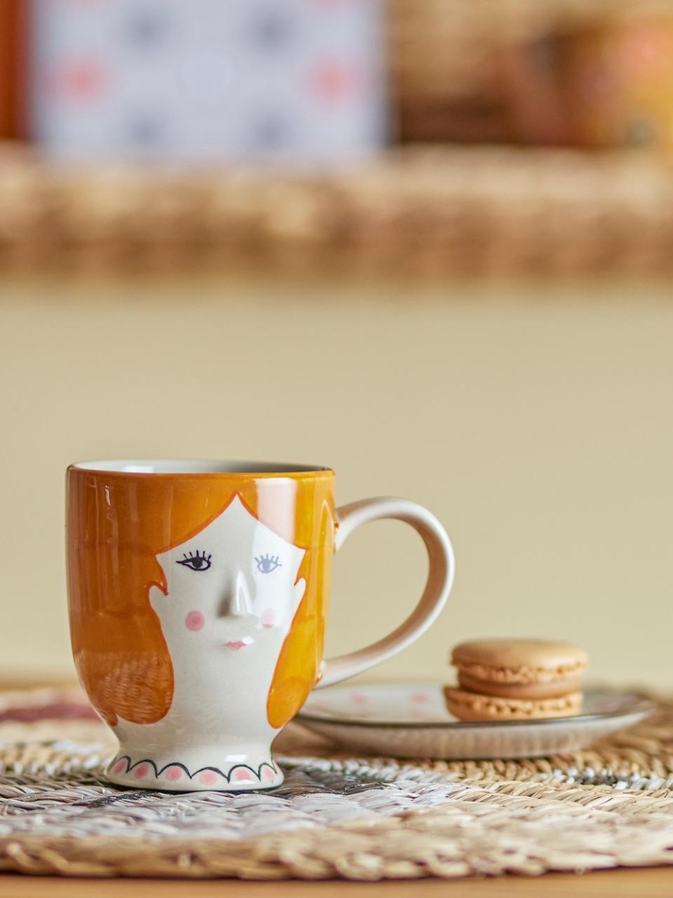 Bloomingville Mini Jaya Mugg, Orange, Stengods, 6-pack