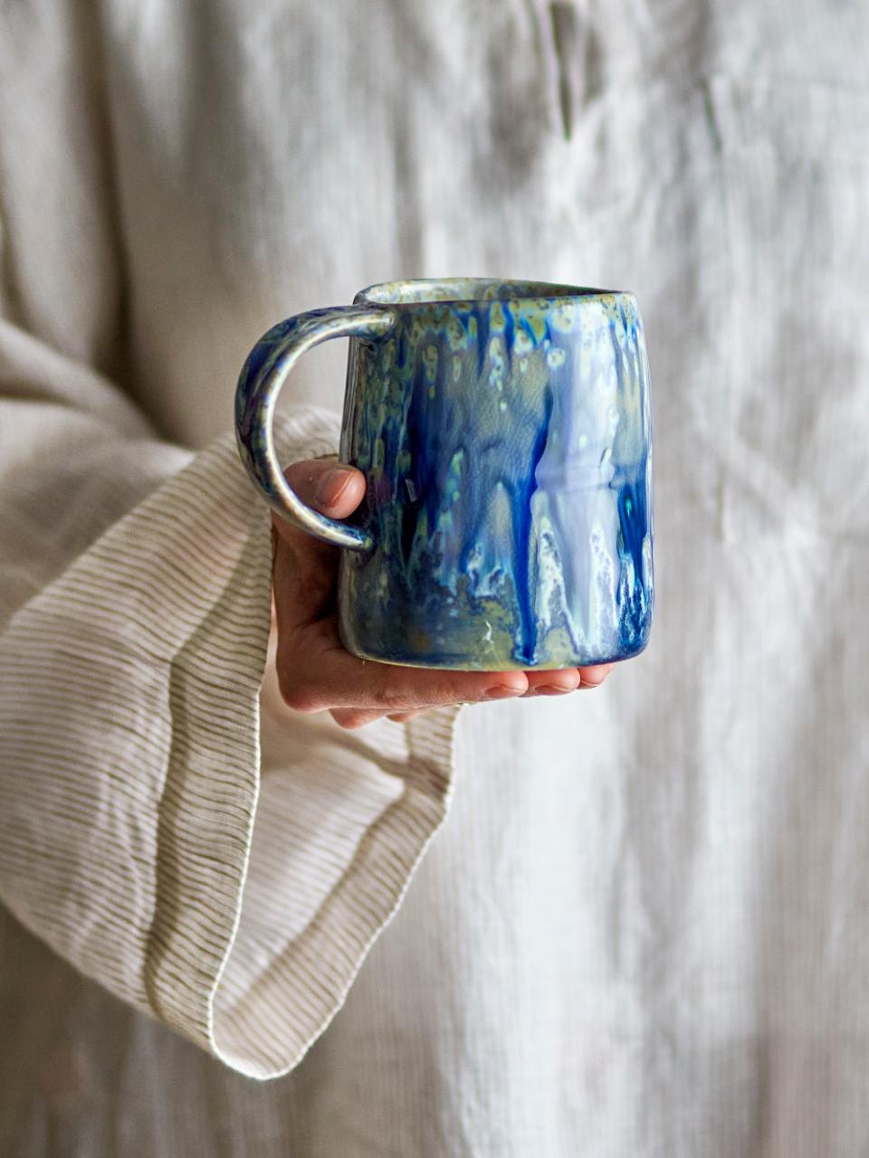 Bloomingville Yori Mugg, Blå, Stengods, 6-pack