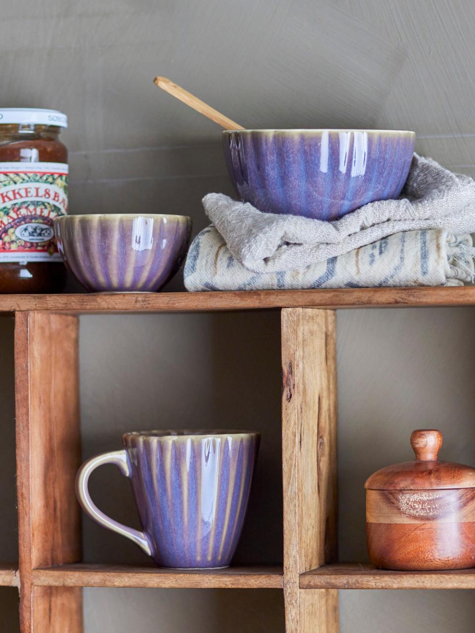 Bloomingville Latina Mugg, Lila, Stengods, 6-pack