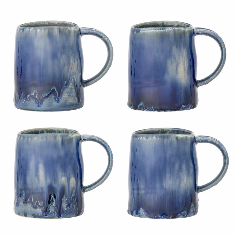 Bloomingville Yori Mugg, Blå, Stengods, 6-pack