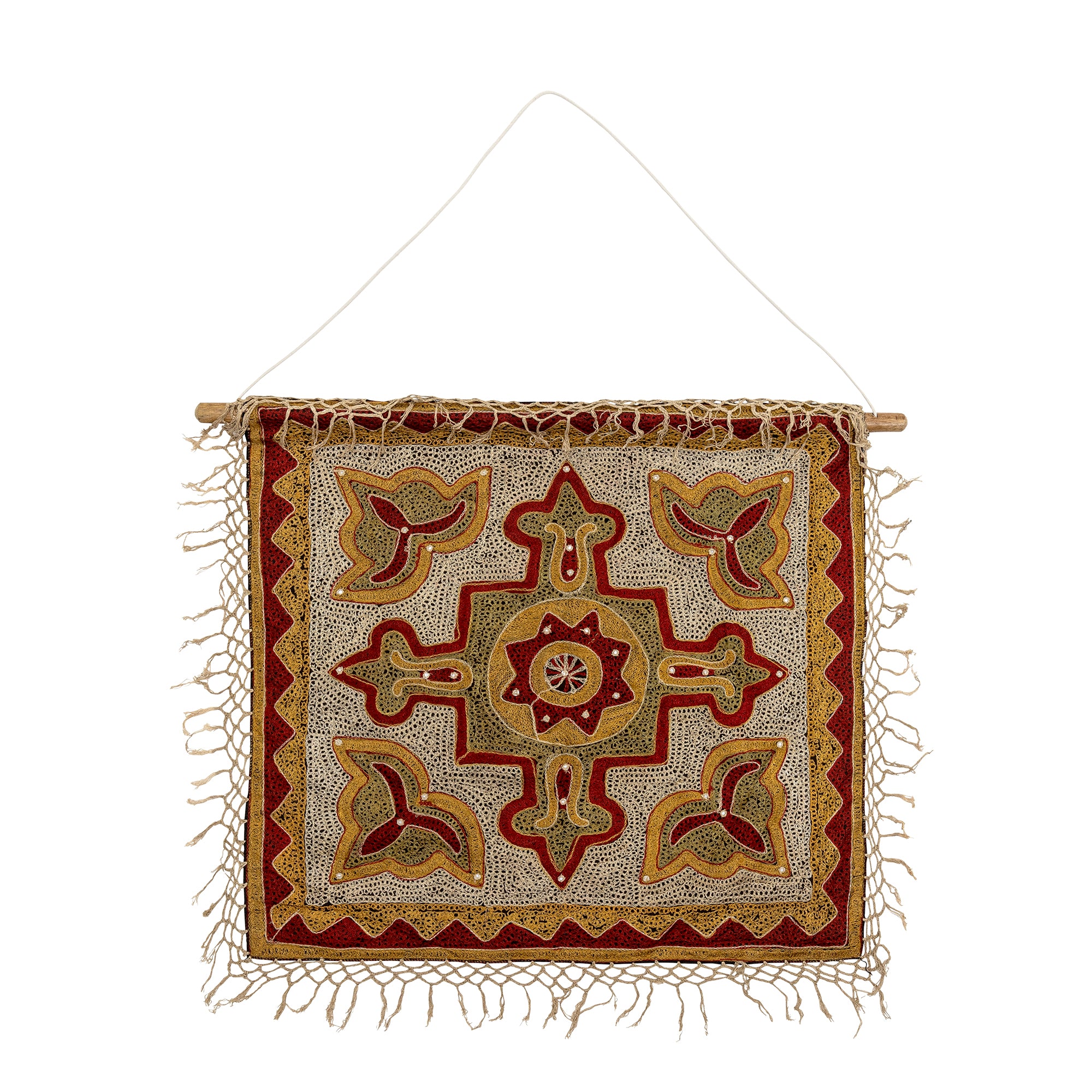 Creative Collection MUGHAL Väggdekoration, Röd, Bomull