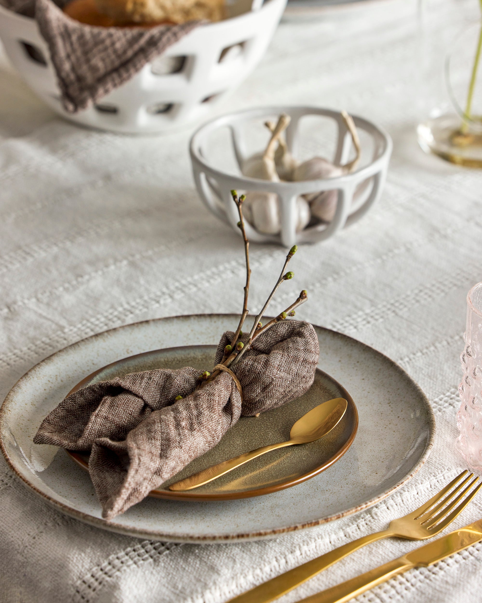 Bloomingville SANDRINE Servisset, Natur, Stengods